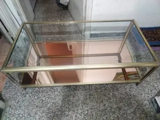 Mesa salón aluminio dorado 120x60 cm