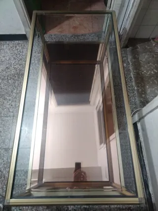 Mesa salón aluminio dorado 120x60 cm