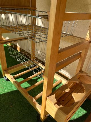 Carrito Auxiliar Cocina Botellero Cajón