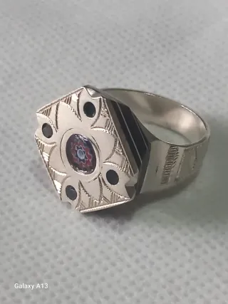 Anello Tuareg Argento e Ebano 18.5 mm