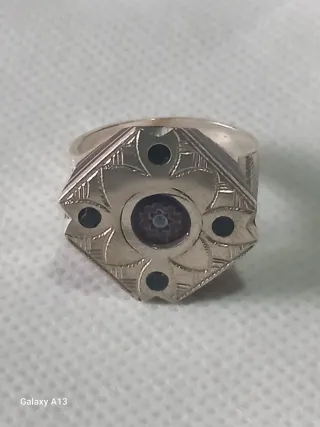 Anello Tuareg Argento e Ebano 18.5 mm