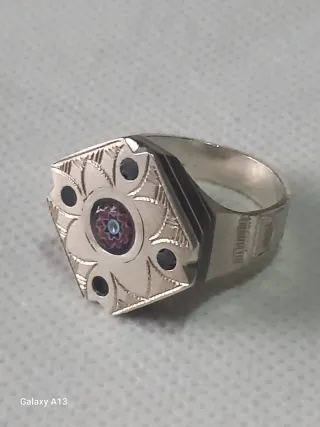 Anello Tuareg Argento e Ebano 18.5 mm