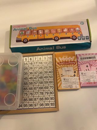Pack Juegos Matemáticas Animal Bus y Tarjetas