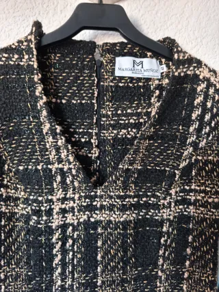 Vestido de tweed con cuadros