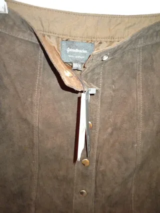 Falda de piel marrón Talla S