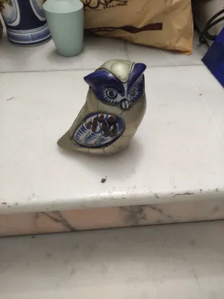 Búho Bronce y Porcelana