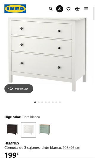 Cajonera Ikea Hemnes Blanca