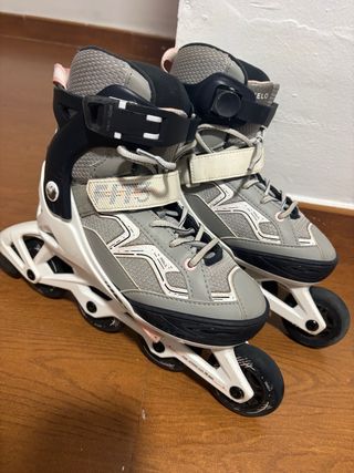 Patines en línea niña OXELO talla 32-35 gris-rosa