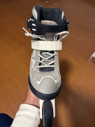 Patines en línea niña OXELO talla 32-35 gris-rosa