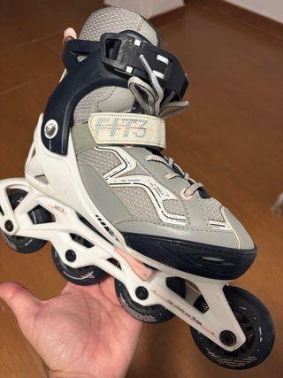 Patines en línea niña OXELO talla 32-35 gris-rosa