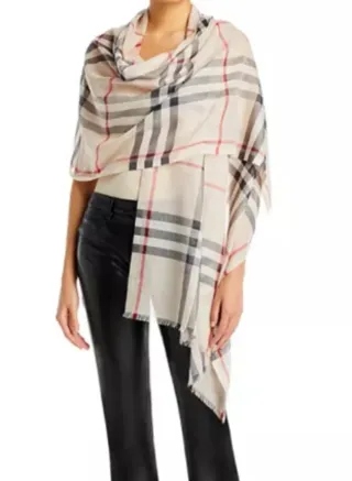 Burberry Bufanda fina pañuelo ligero de lana/seda