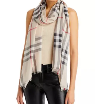 Burberry Bufanda fina pañuelo ligero de lana/seda