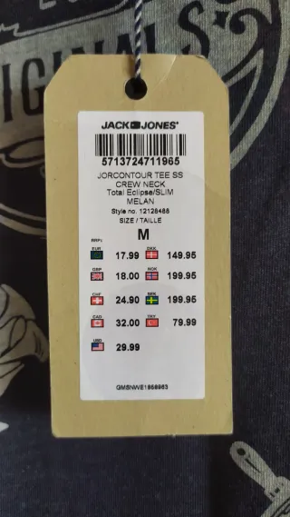 Camiseta Jack & Jones Estampada Azul NUEVA