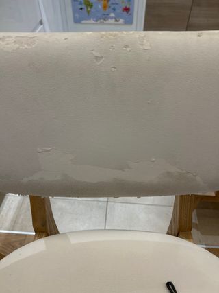 2 Taburetes Altos Madera y Tapizado Blanco