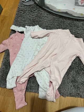 Set 3 Tutine Bimbe Rosa e Bianche 0-3 mesi