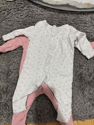 Set 3 Tutine Bimbe Rosa e Bianche 0-3 mesi