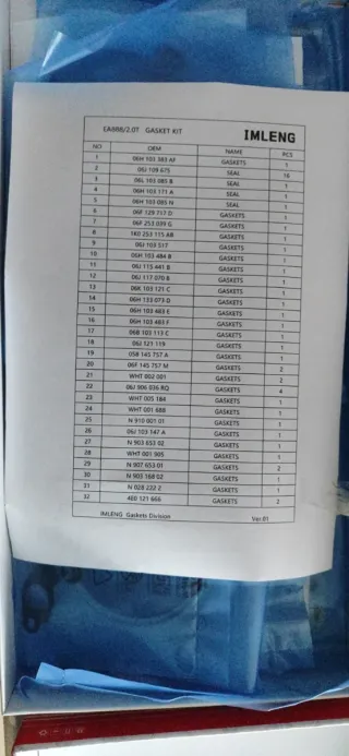 Juego de juntas IMLENG para motor