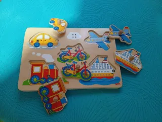 Puzzle madera vehículos para bebés
