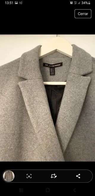 Abrigo paño gris Zara