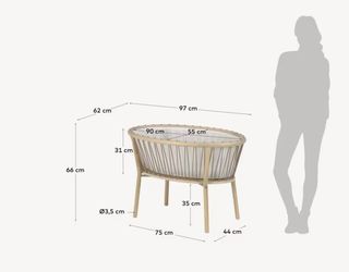 Moisés Leonela de madera maciza fresno y contrachapado 97 x 62 cm FSC 100%
