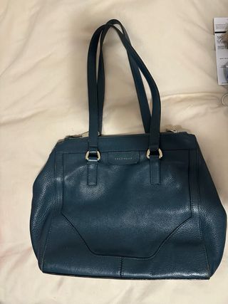 Bolso de mano color verde azulado