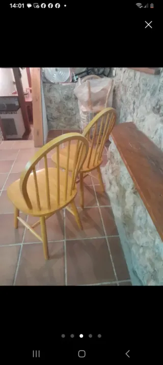 Sillas de madera estilo americano (4 unidades)