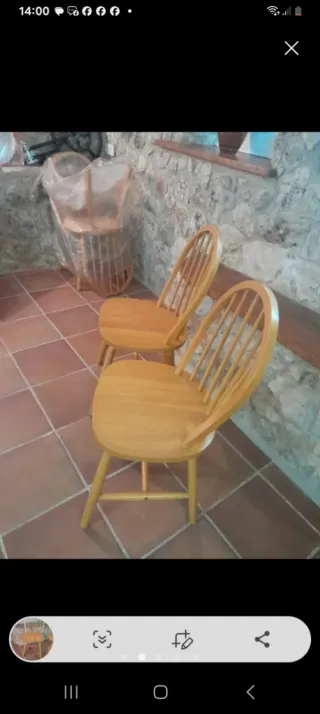 Sillas de madera estilo americano (4 unidades)