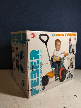 Triciclo FEBER Evo bicicleta 3x1 metálico con cinturón, 1–5 años