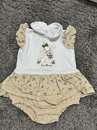 Vestito neonata 1-3 mesi con coniglietto