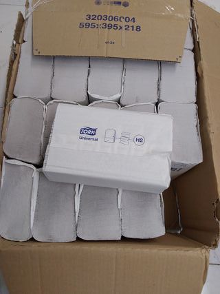 Tork Xpress 150299 Toallas de mano de papel Universal/Toallitas secamanos compatibles con el sistema H2/4740 toallas/2 capas/Bla