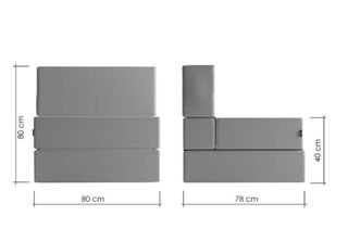 Sillón cama puff convertible piel beige