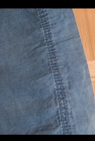 Pantalones anchos de lino azul