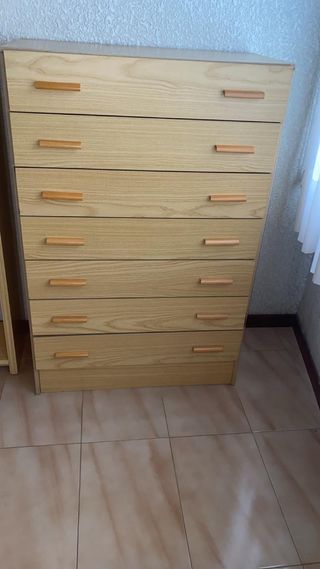 Mueble Cajonera Madera Clara 6 Cajones