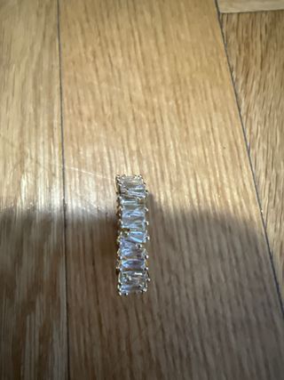 Anillo Circonita Cúbica Baguette Acero