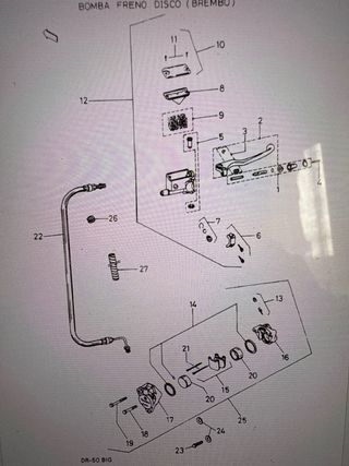 Membrana Bomba Freno Suzuki DR 50 Brembo