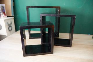 Estanterías Cubo Negras Madera