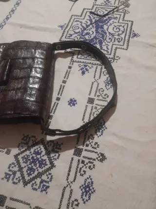 Borsetta vintage pelle coccodrillo marrone