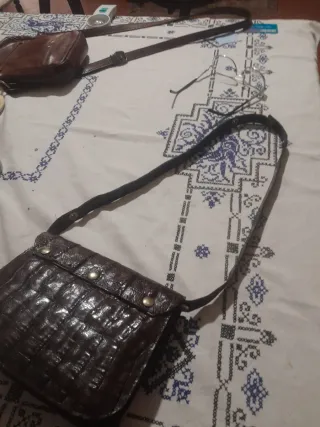 Borsetta vintage pelle coccodrillo marrone