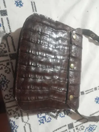 Borsetta vintage pelle coccodrillo marrone
