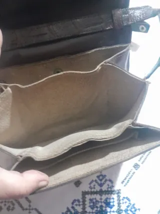 Borsetta vintage pelle coccodrillo marrone