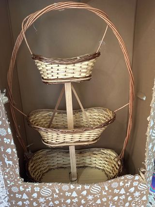 Cesta mimbre 3 pisos