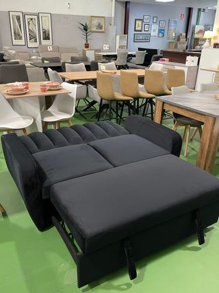 Sofá Cama Negro Terciopelo - OFERTA!
