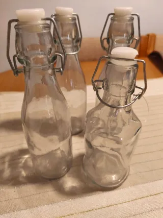 Set 4 Botellas Cristal Cierre Hermético