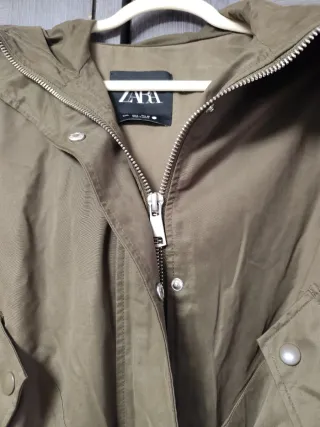 Parka Zara Oversize Verde Talla L