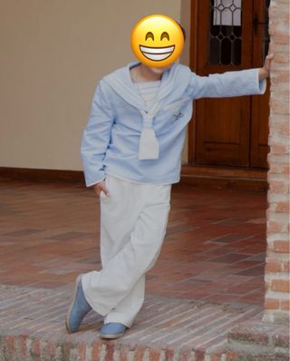 Traje marinero comunión azul y blanco
