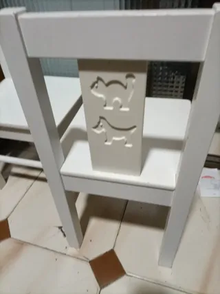 2 Sillas Madera Niños Blancas