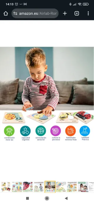 NUEVO. Puzzles Gruesos Airlab 18+ Meses. Madera.