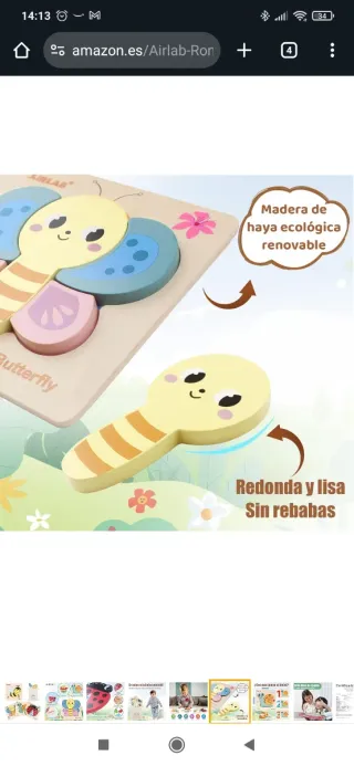 NUEVO. Puzzles Gruesos Airlab 18+ Meses. Madera.