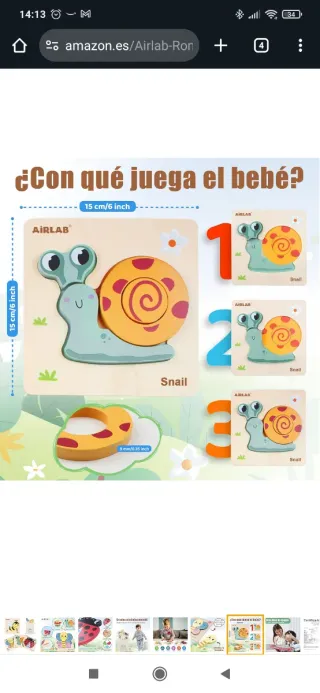 NUEVO. Puzzles Gruesos Airlab 18+ Meses. Madera.