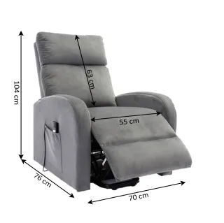 Sofá reclinable gris tela